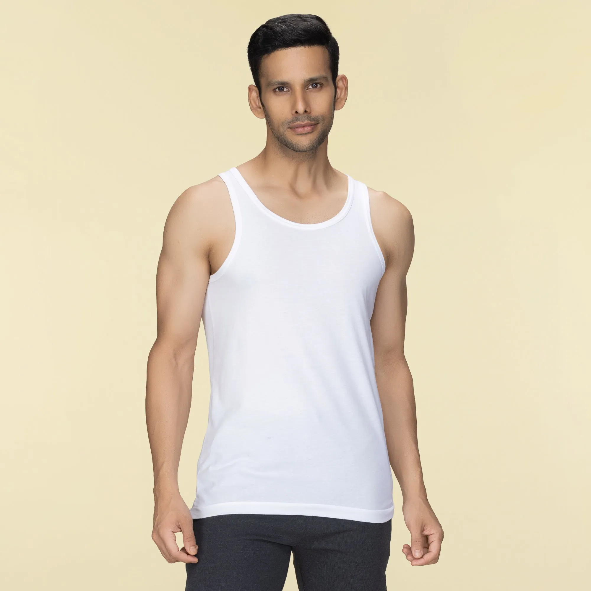 Aero Super-Soft Combed Cotton Vest Polar White