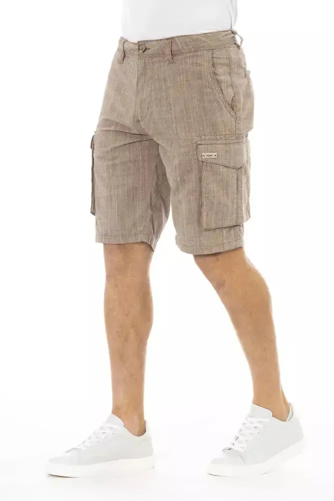 Baldinini Trend Brown Cotton Men Cargo Short