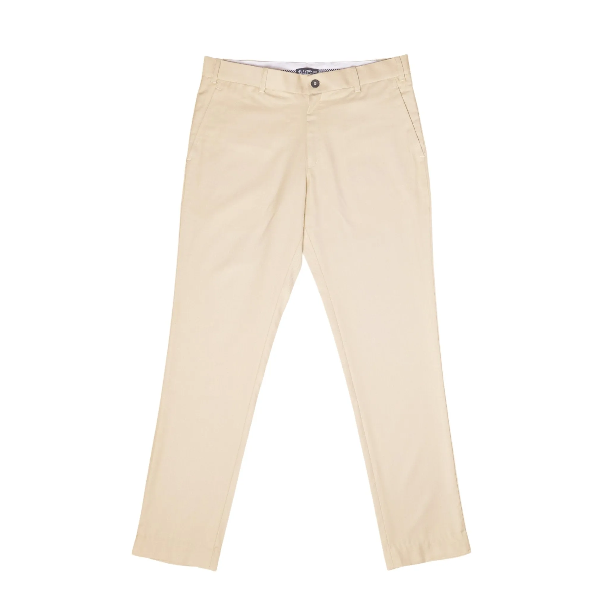 Beige color blend cotton pant for men