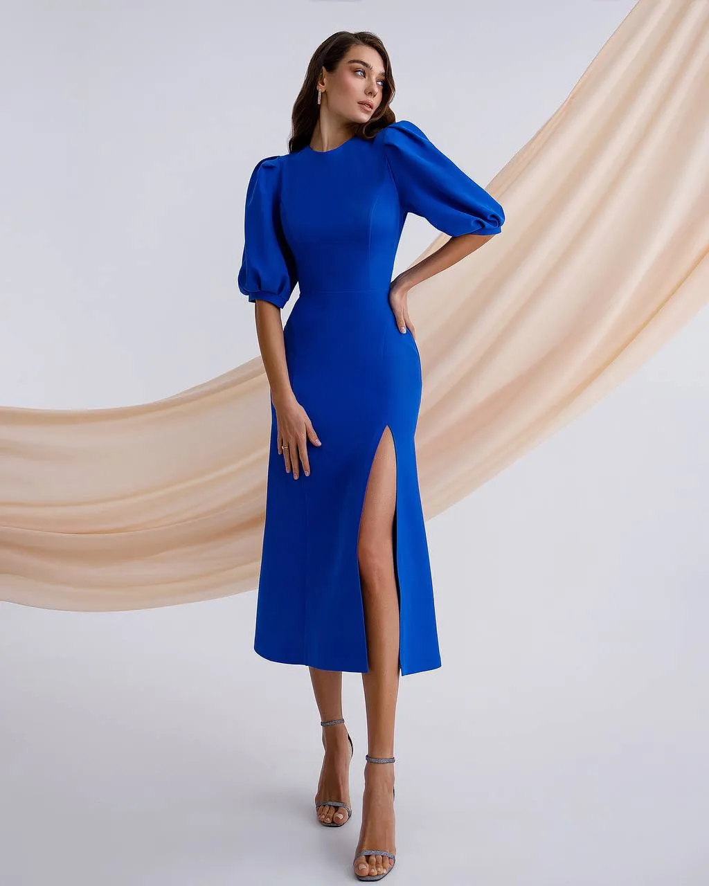 Blue midi dress “Cerulea”