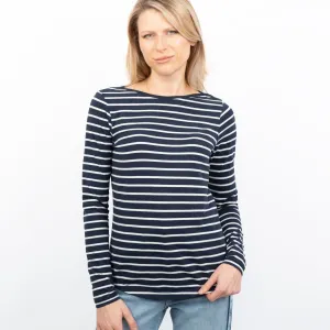 Breton Striped Long Sleeve T-Shirts Navy Blue Casual Jersey Tops