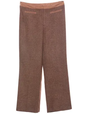 Brown Classic Straight-Fit Trousers - W30 L28