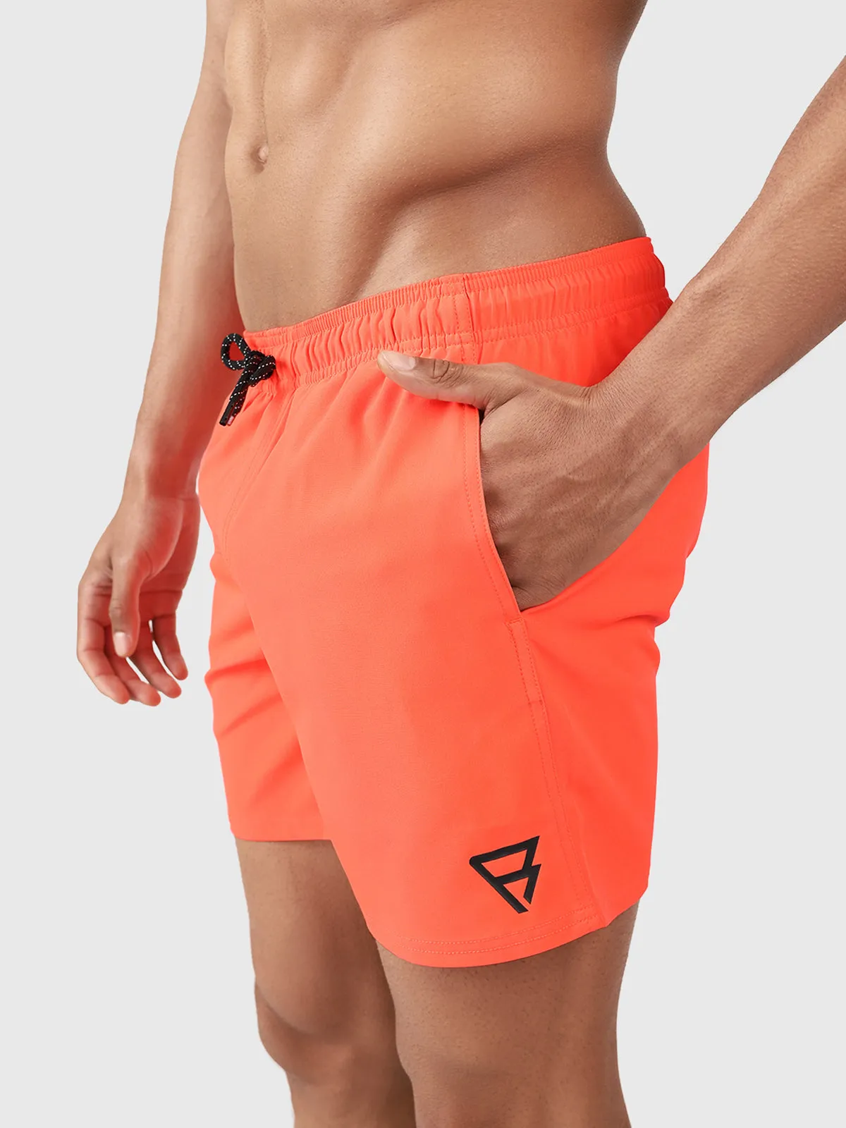 Bru-conic Men Swim Shorts | Neon Orange