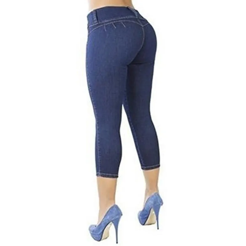 Casual  High Waist Zipper Skinny Bodycon Denim Pants