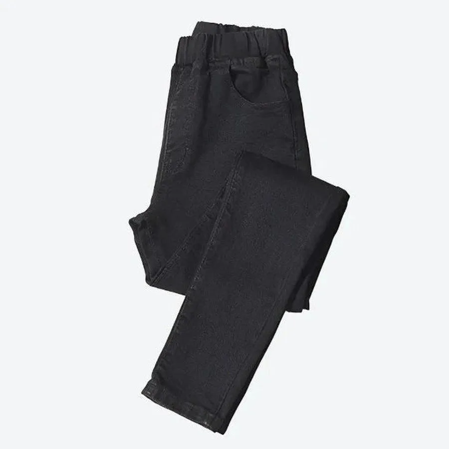 Comfortable Stretch High-Waisted Denim Trousers