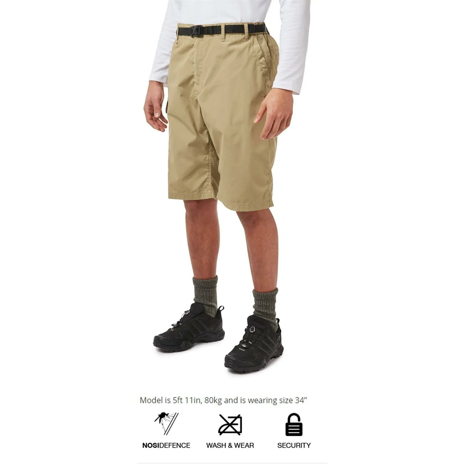 Craghoppers Mens Kiwi Pro Long Shorts With Zipped Pockets