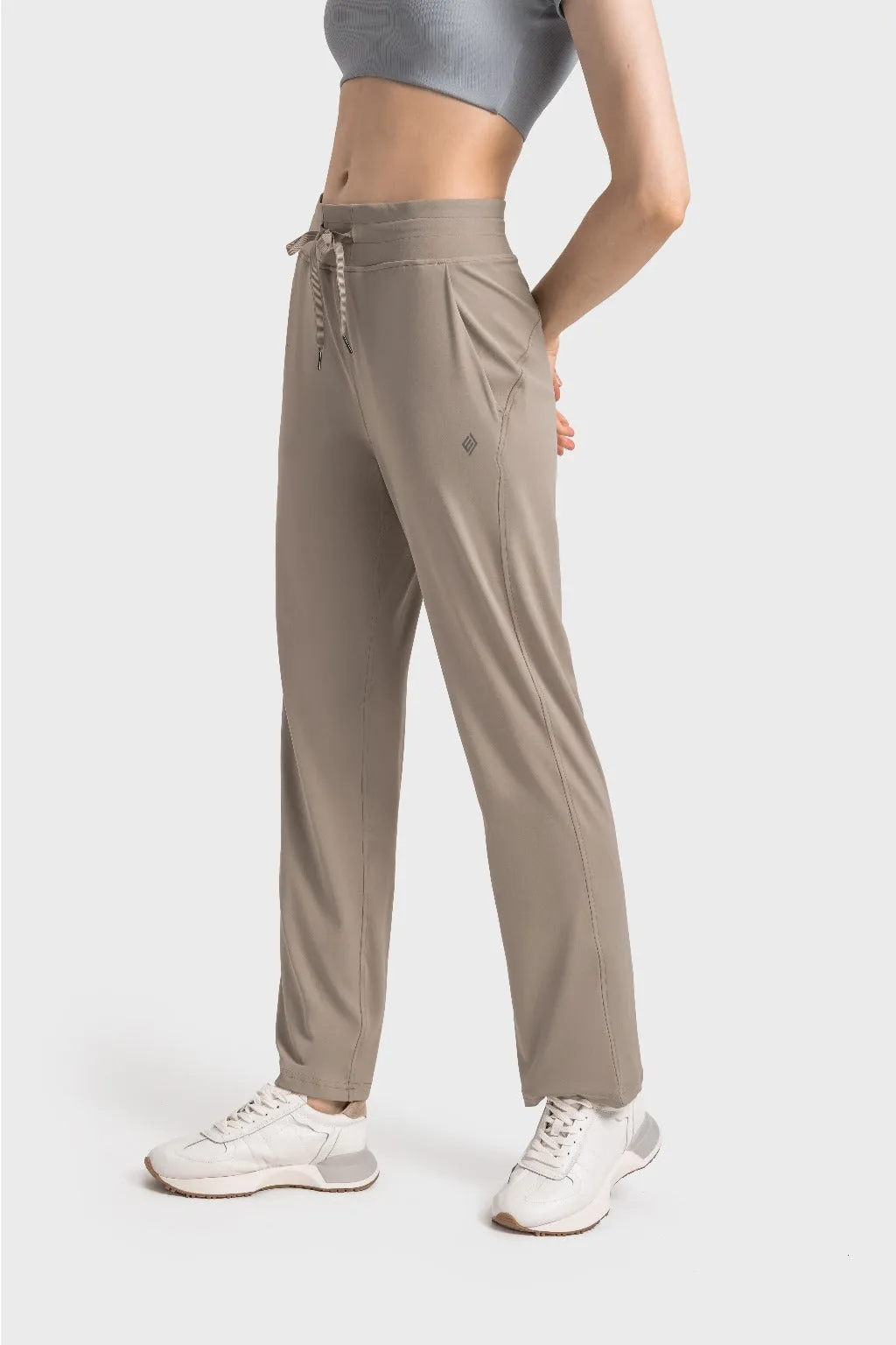 Drawstring Wide-Leg Sports Pants