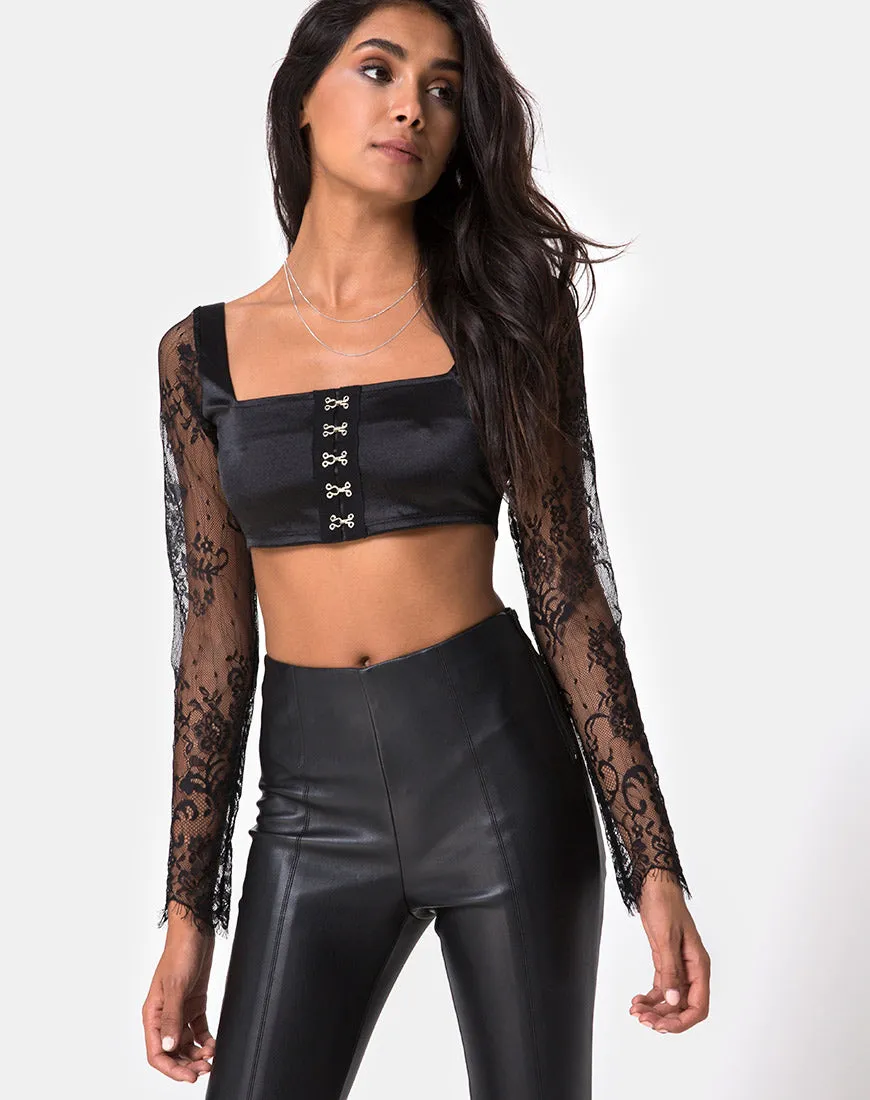 Dulip Crop Top in Black