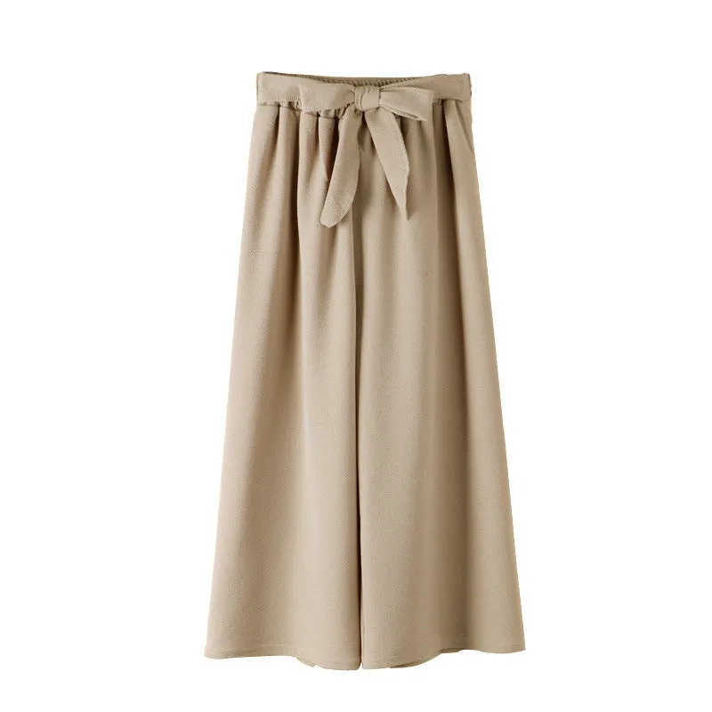 Elegant High Waist Solid Wide Leg Pants