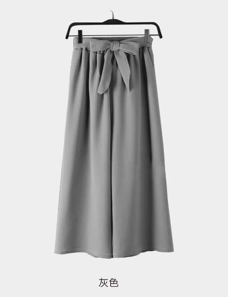 Elegant High Waist Solid Wide Leg Pants