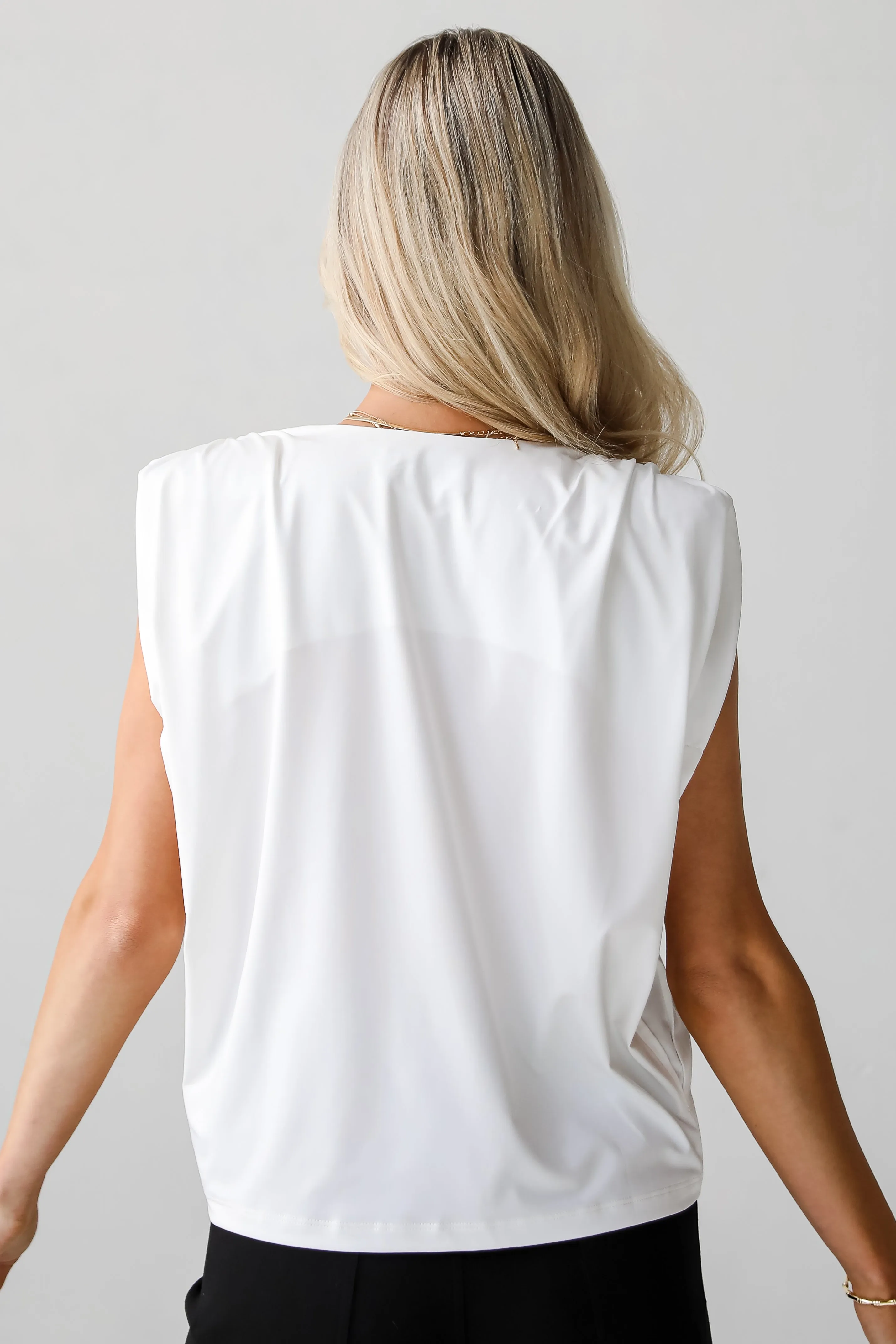 FINAL SALE - Dramatic Sensation Shoulder Pad Blouse