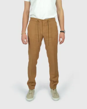 FRANCKINO SARTORIA FSS24 LIN3 SLUB JOGGER - RUST TROUSER