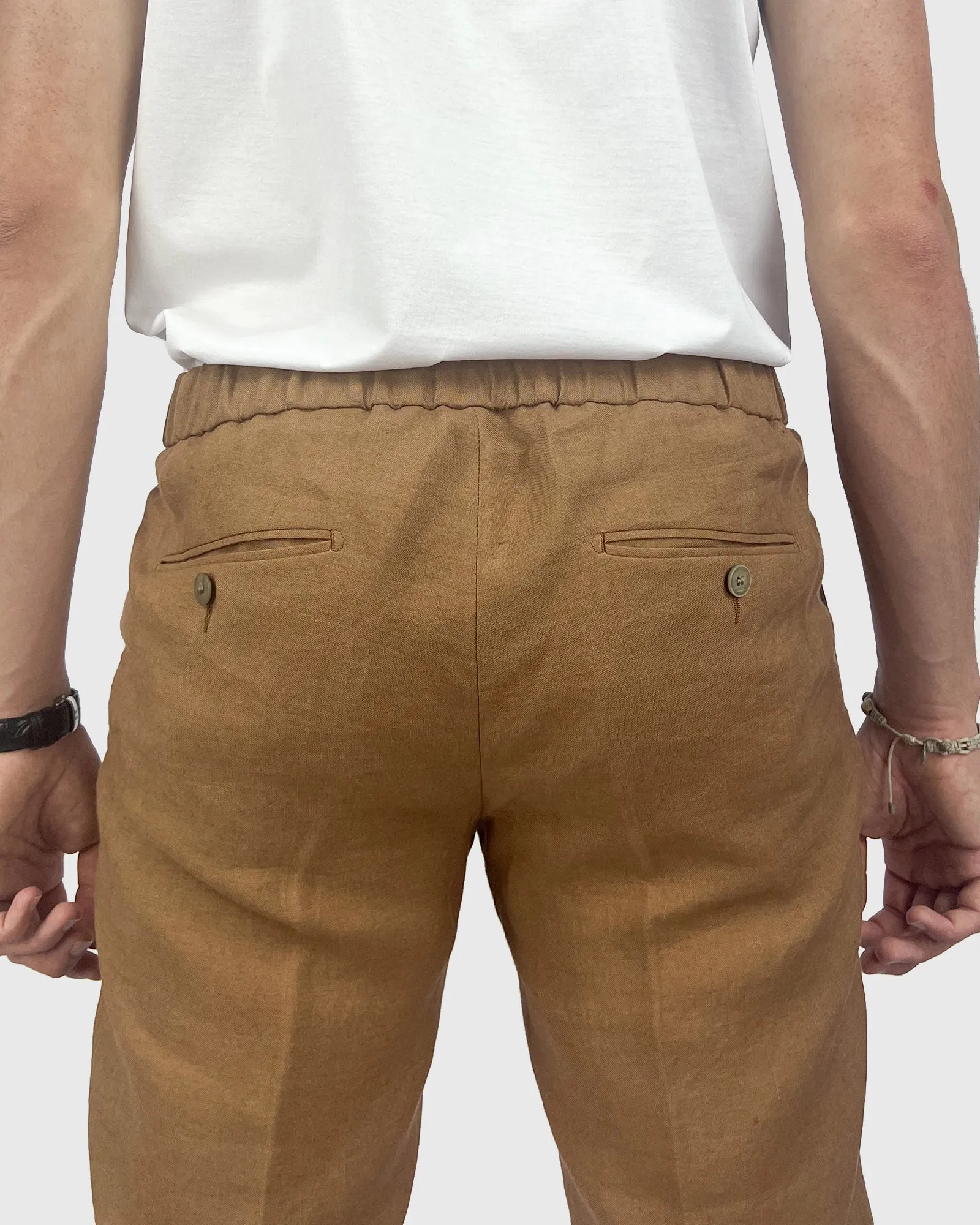 FRANCKINO SARTORIA FSS24 LIN3 SLUB JOGGER - RUST TROUSER