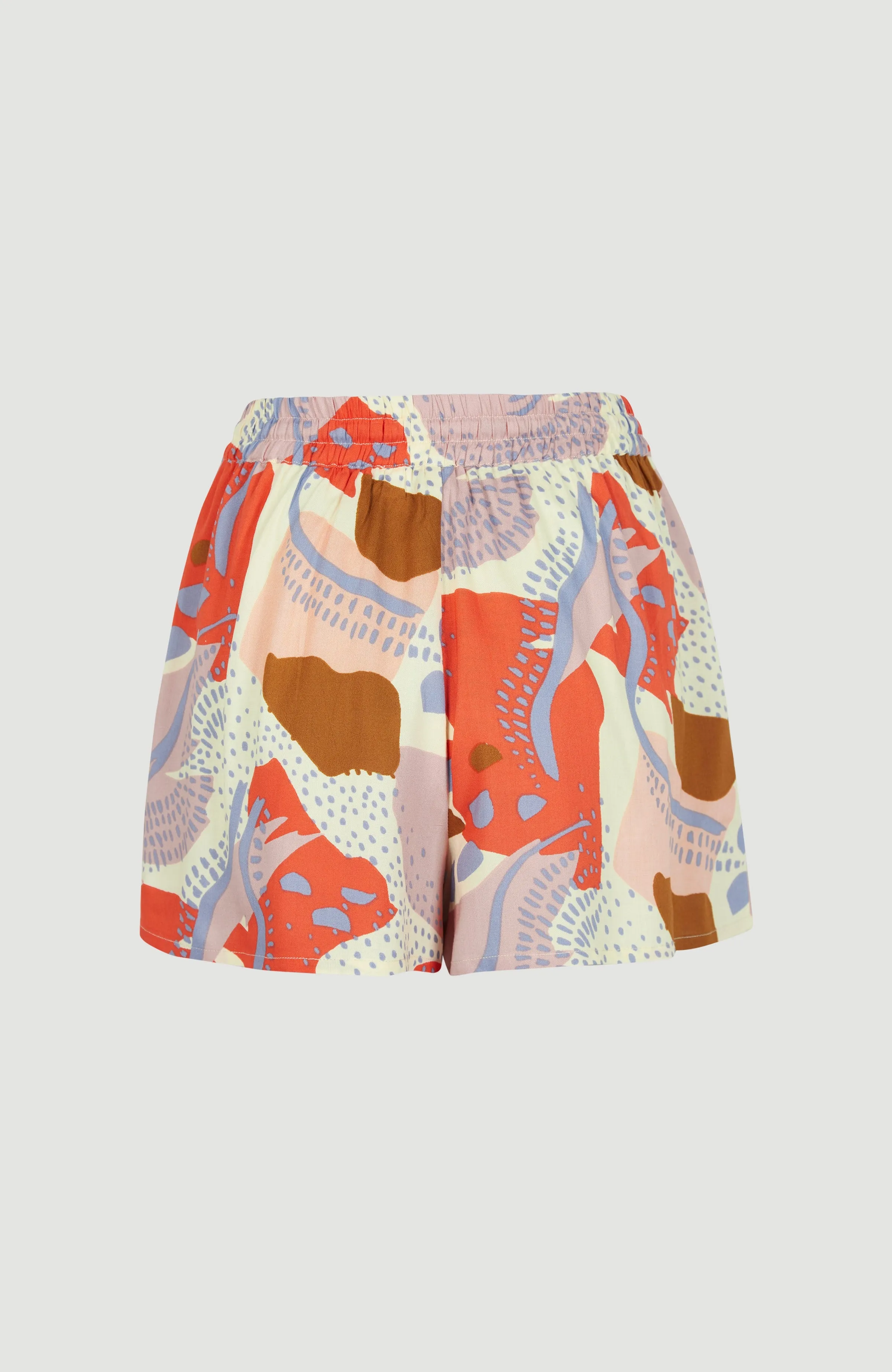 Jarrah Woven High-Waist Shorts | Patchwork Print