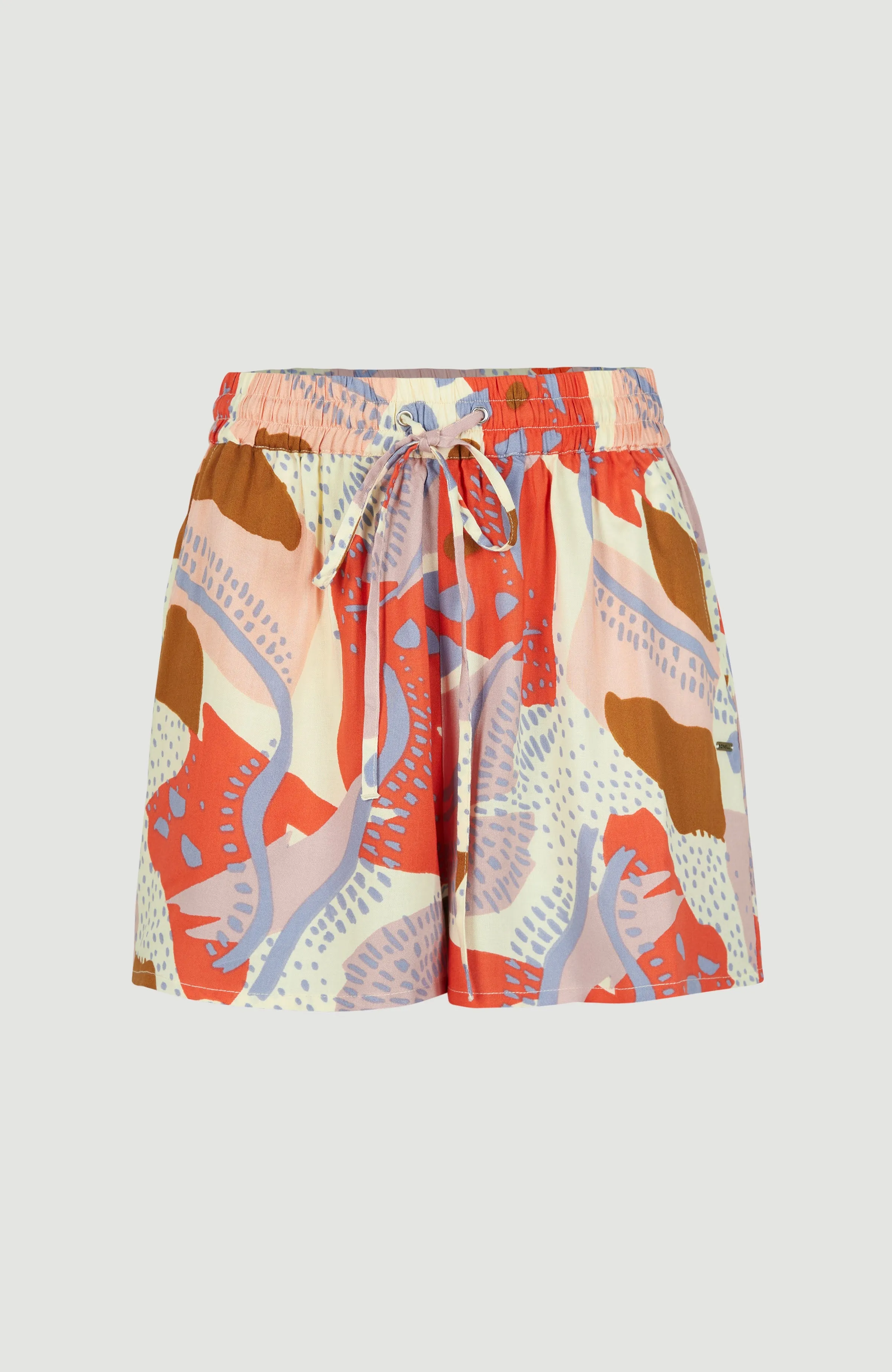 Jarrah Woven High-Waist Shorts | Patchwork Print