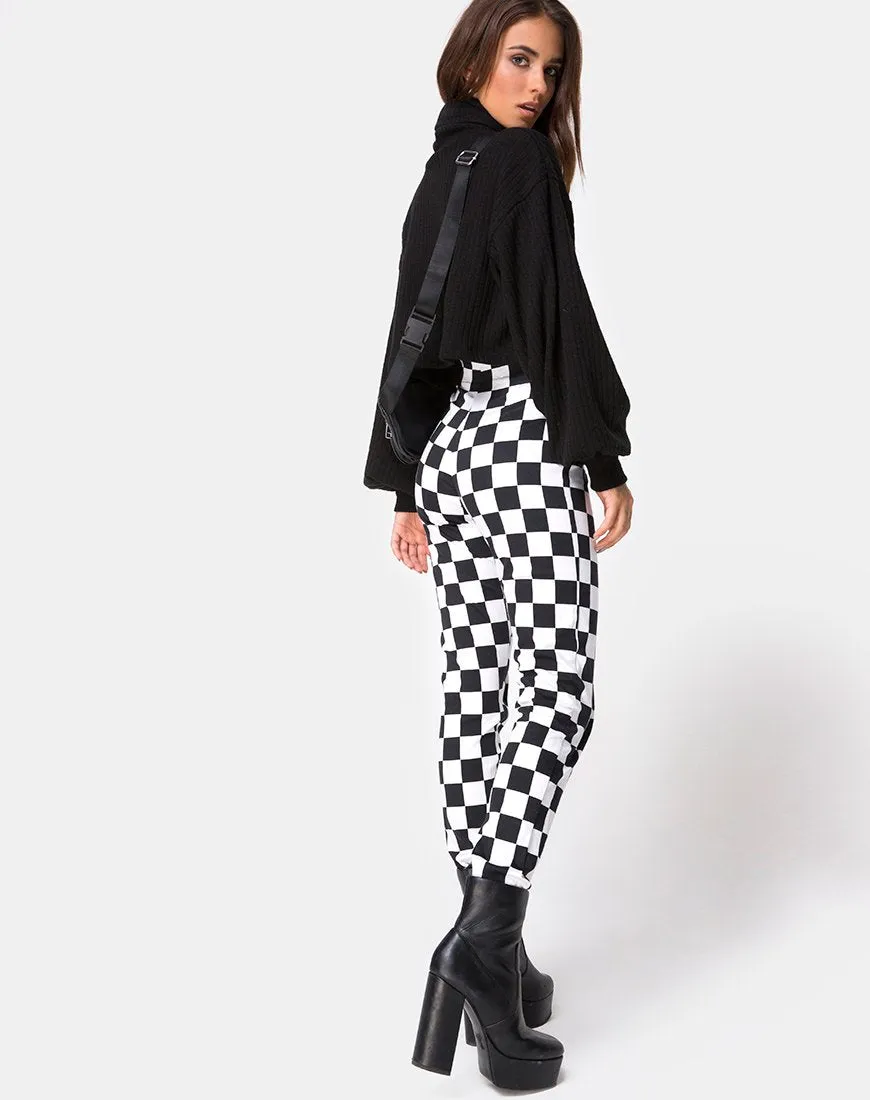 Jolim Trouser in Checker Board Medium B/W