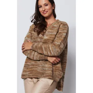 Jumper VNeck Leonardo Beige Chocolate