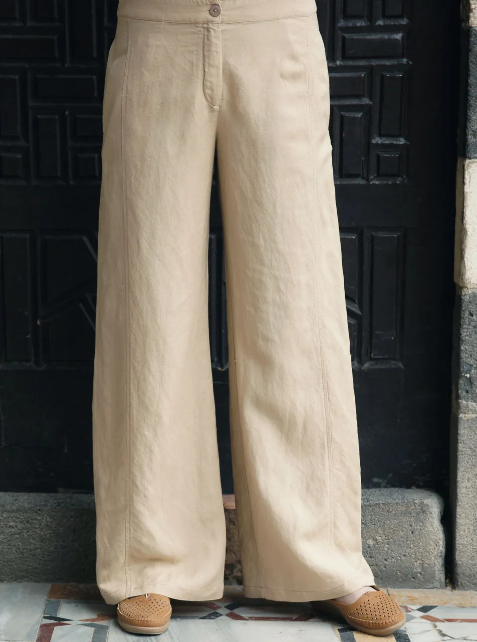 Linen Side Seamed Trousers