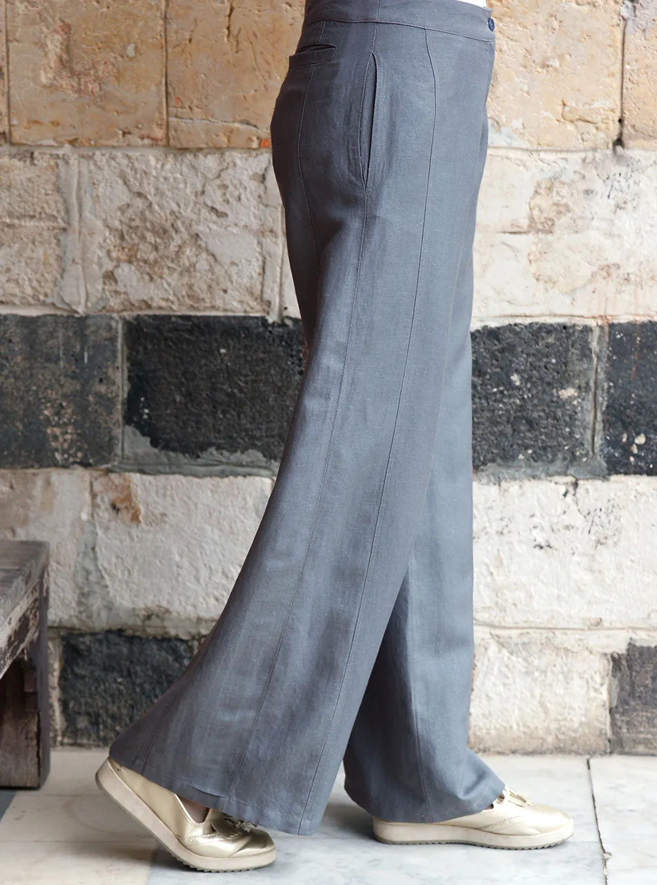 Linen Side Seamed Trousers