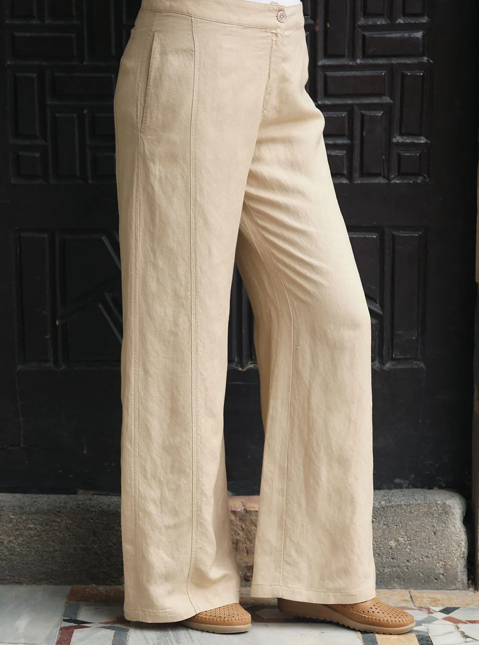 Linen Side Seamed Trousers