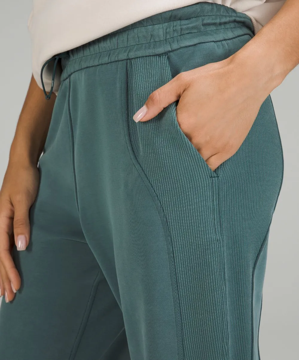 Lululemon High Rise Softstreme Brushed Ribbed Jogger Pants, Green