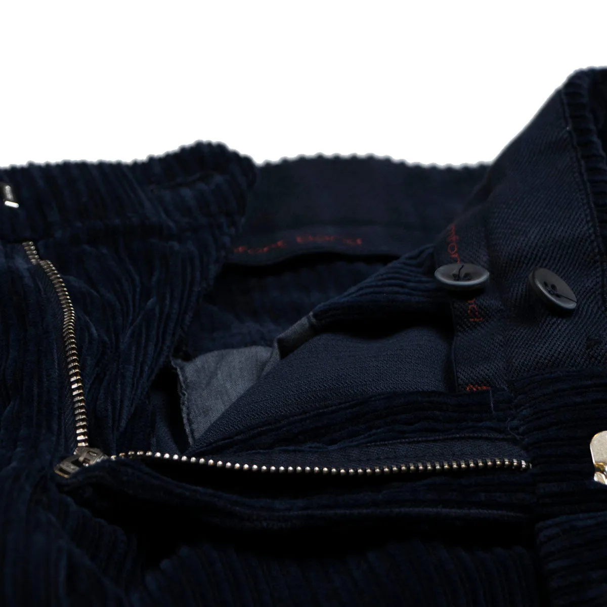 Midnight Navy Stretch Cotton Corduroy Trousers