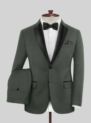 Napolean Military Green Wool Tuxedo Suit