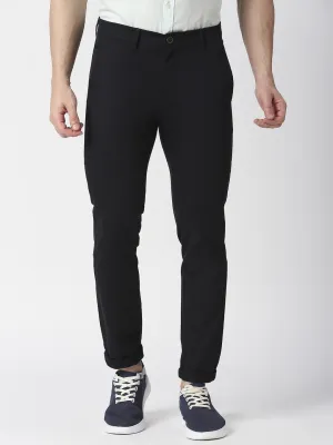 Navy Blue Slim Tapered Cotton Trouser