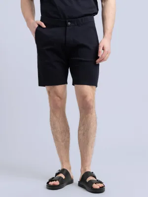 Navy Cotton Piqué Shorts