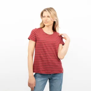 Red Striped Breton Short Sleeve Tops Cotton Jersey T-shirt