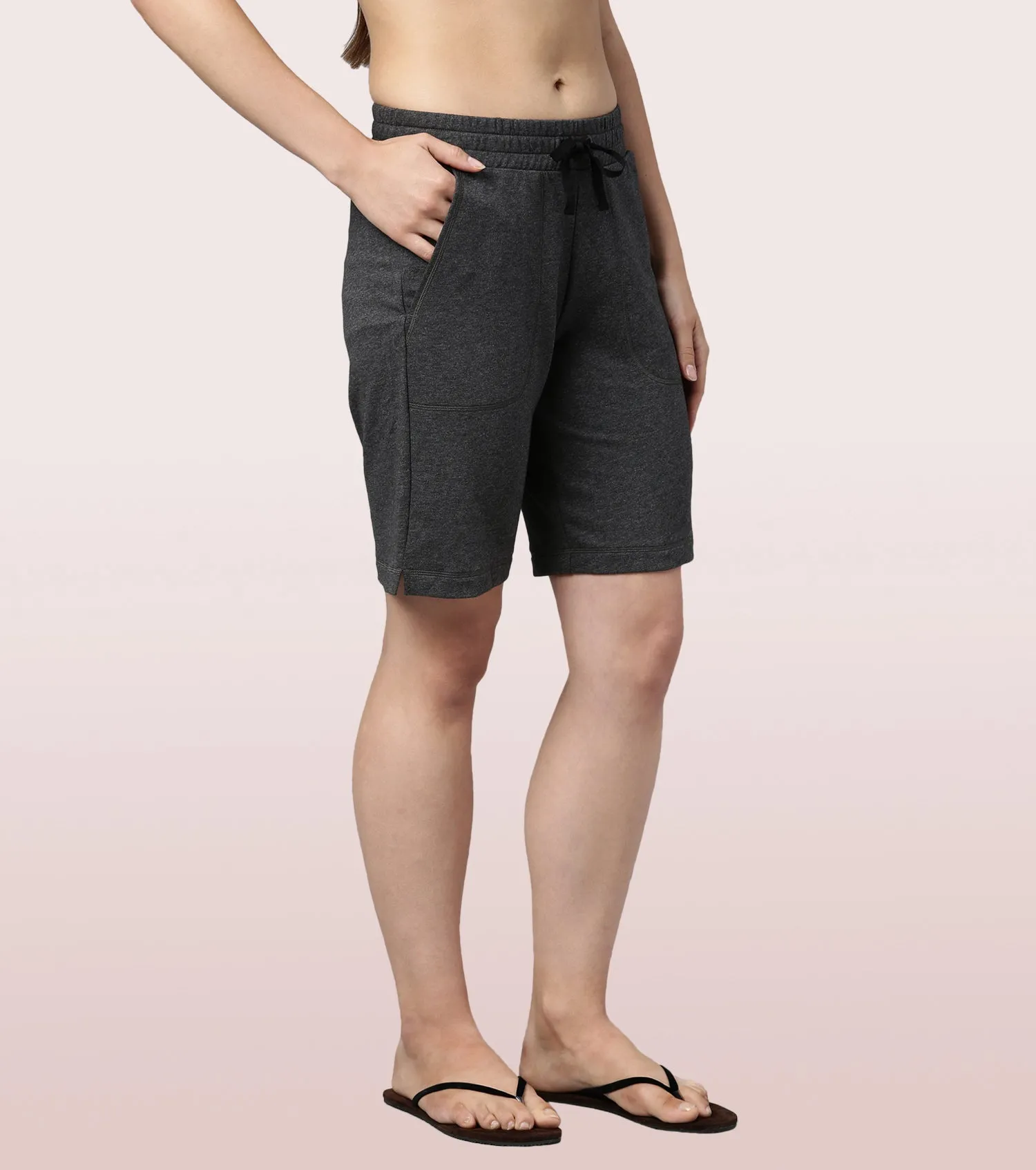 Relax Bermuda | Knee Length Shorts With Adjustable Waistband & Pockets