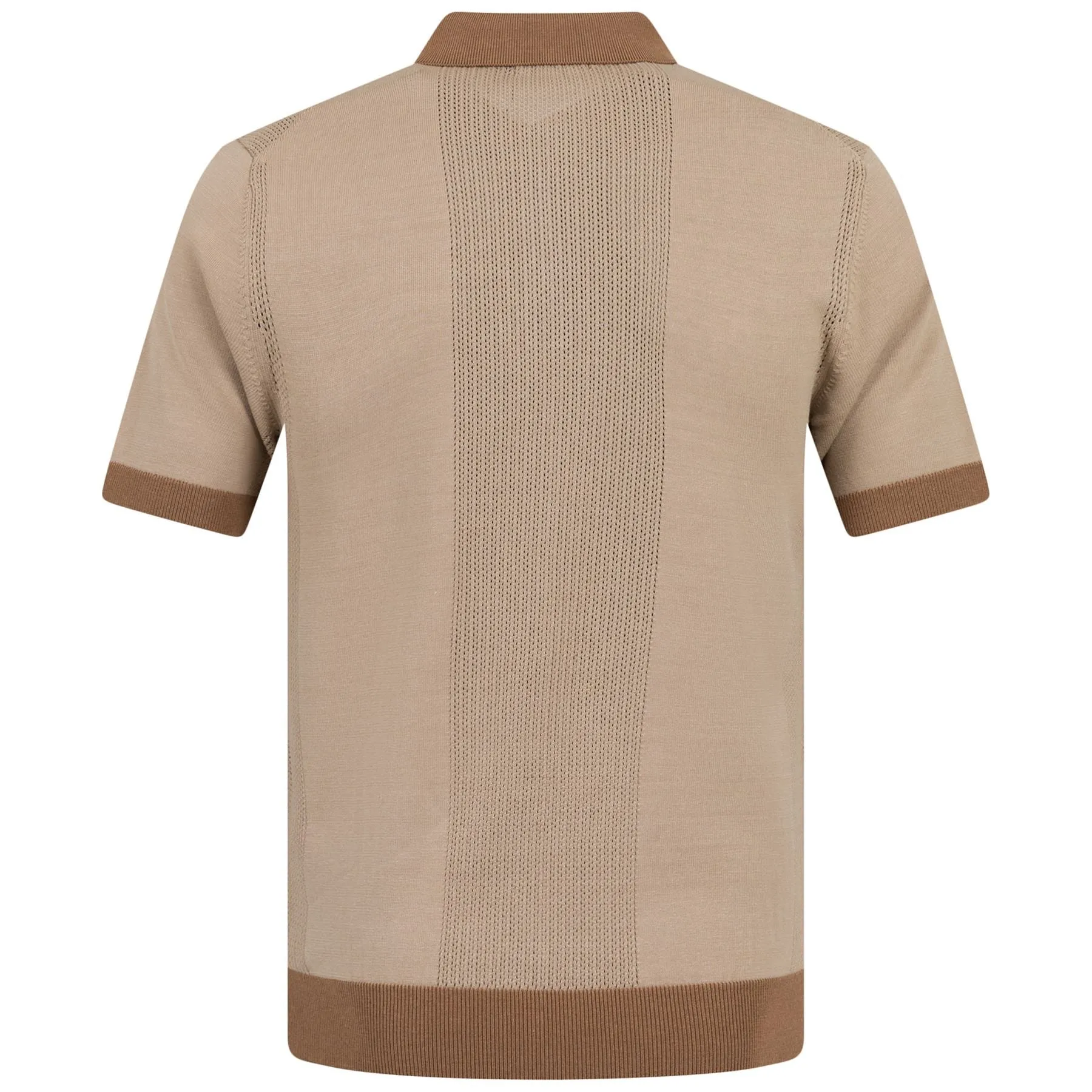 Rey Striped Polo Knit Tiger Brown - SS23