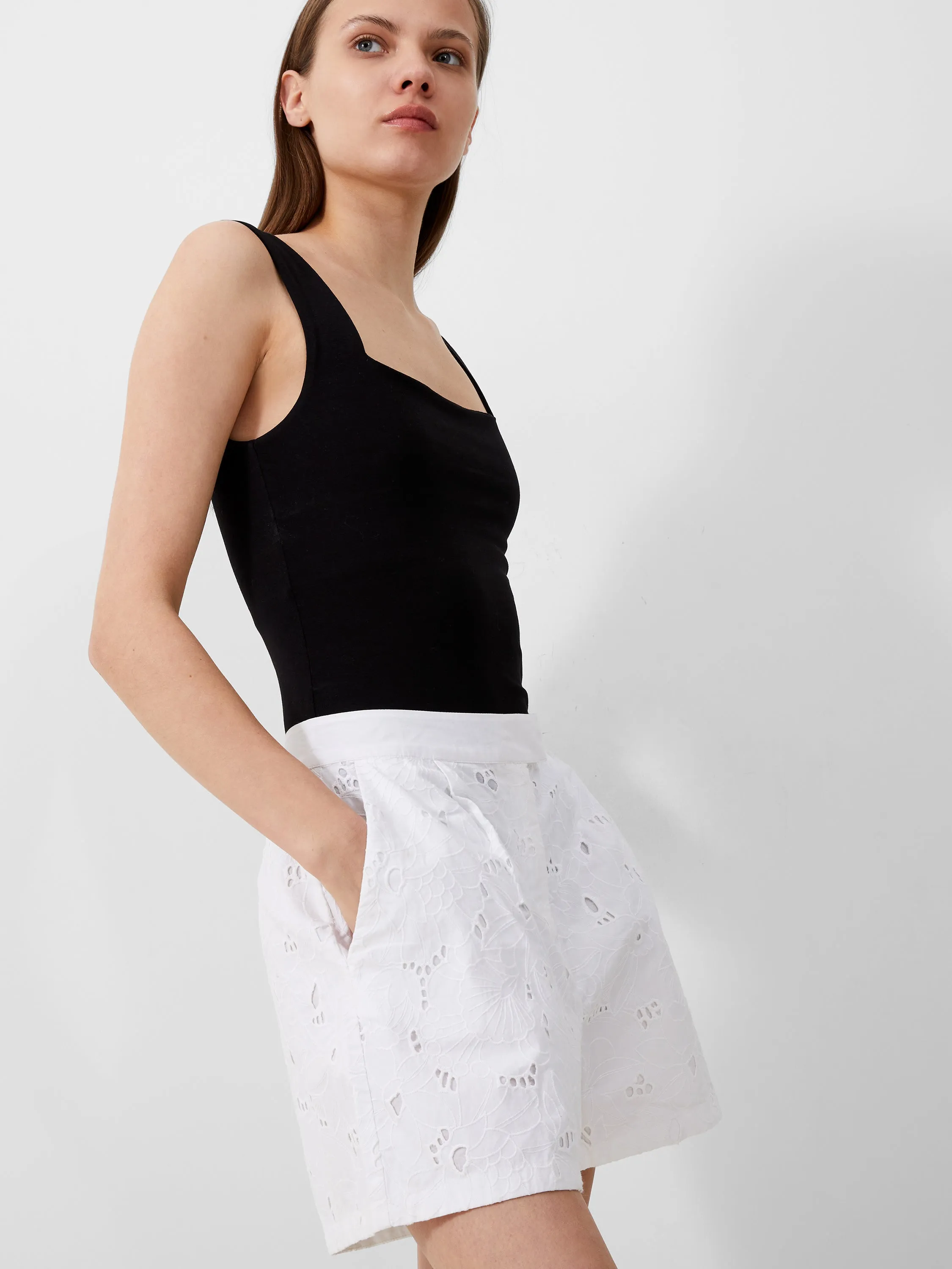 Rhodes Cotton Embroidered Shorts