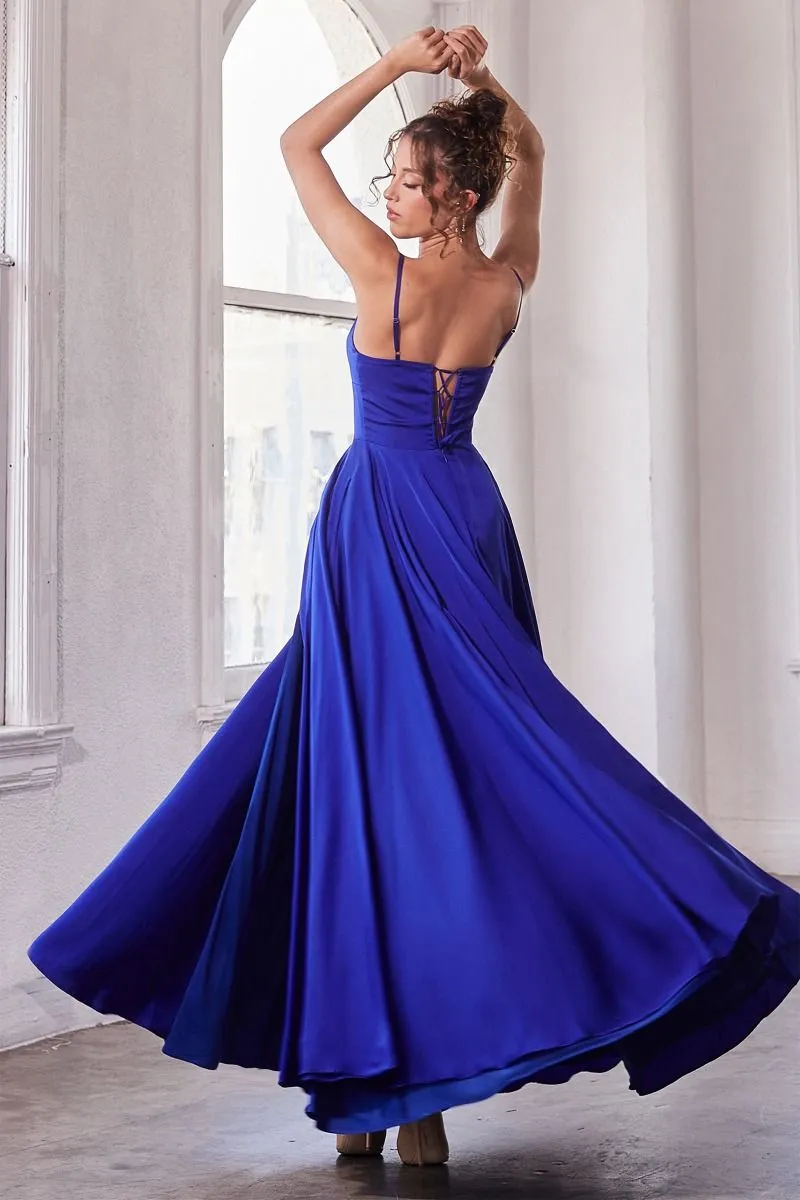 SATIN A-LINE GOWN CDB8402