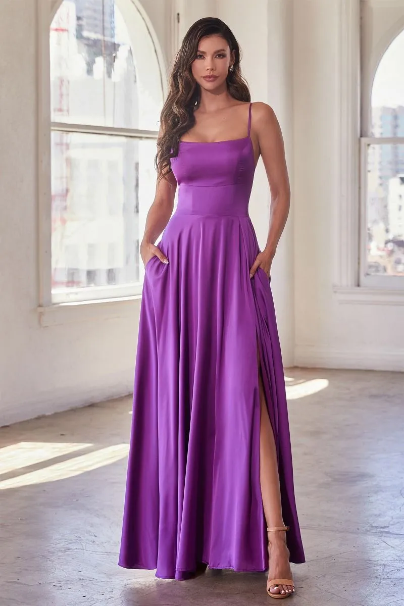 SATIN A-LINE GOWN CDB8402