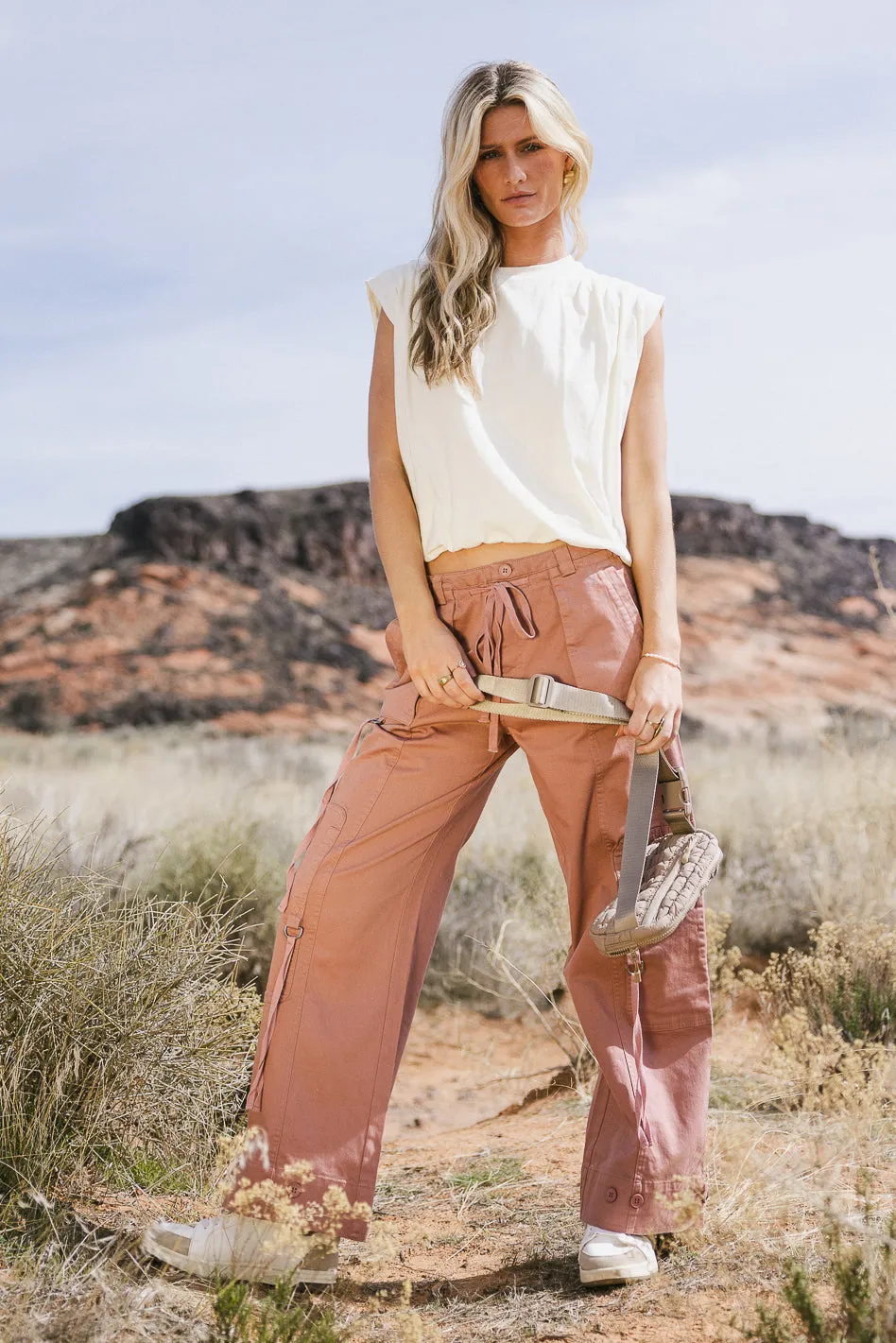 Savannah Cargo Pants in Mauve - FINAL SALE