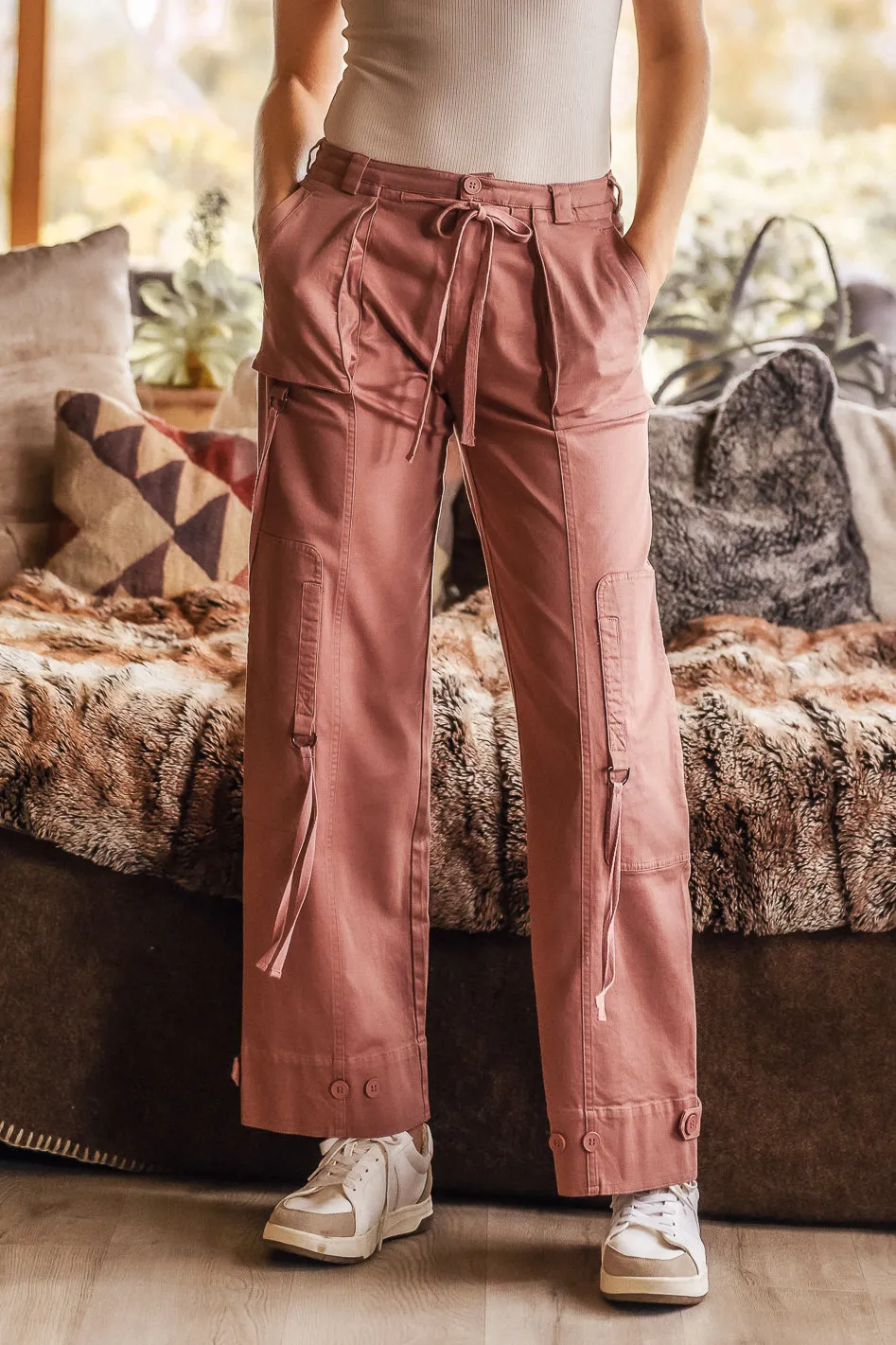 Savannah Cargo Pants in Mauve - FINAL SALE