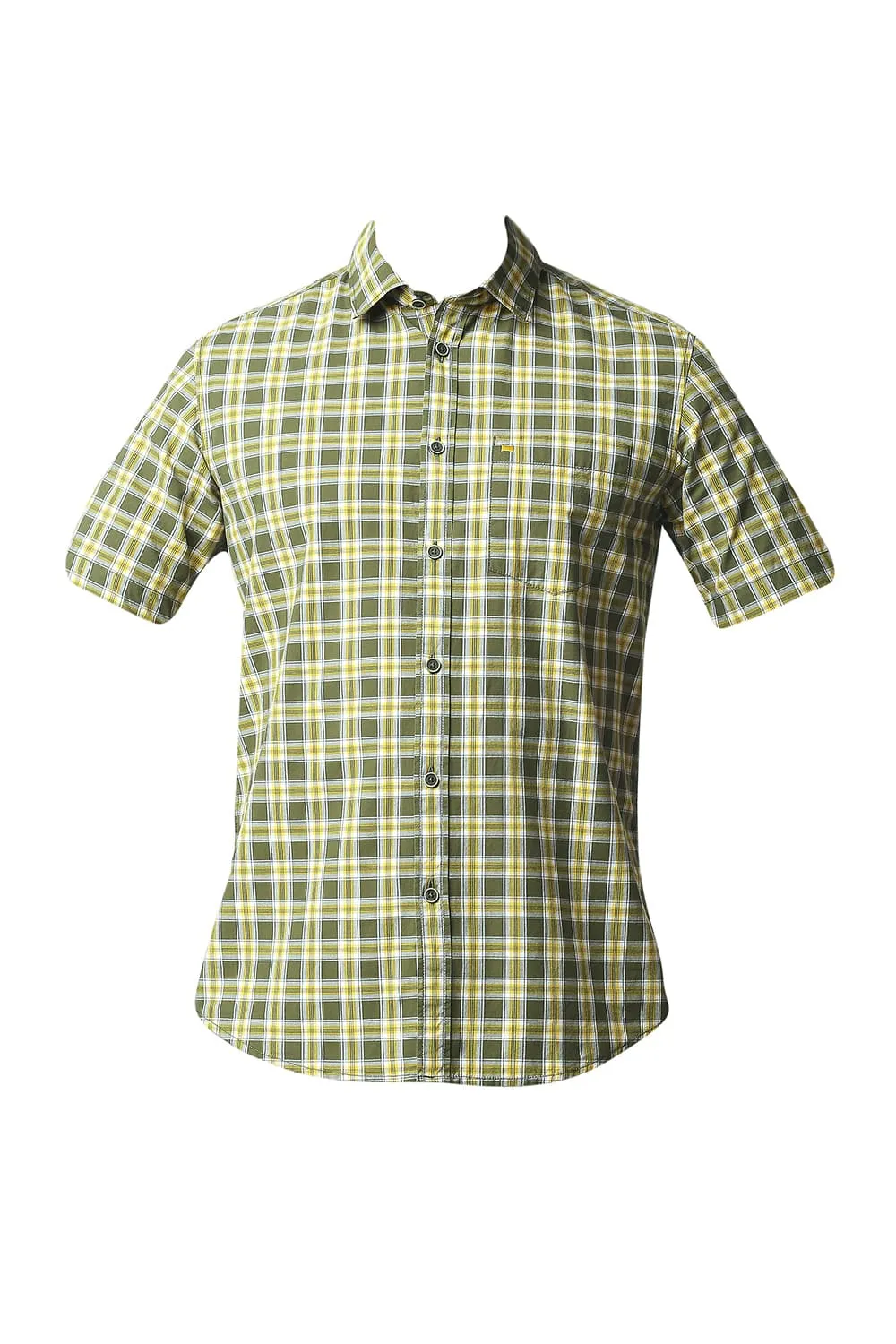 Slim Fit Checks Halfsleeves Shirt