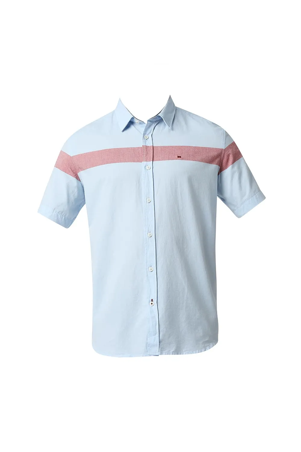 Slim Fit Oxford Eng Horizontal Stripe Halfsleeves Shirt