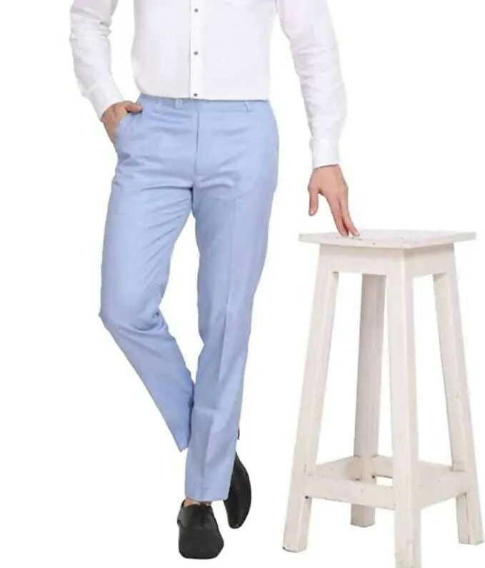 The DS Men's Slim fit Light Blue Trouser