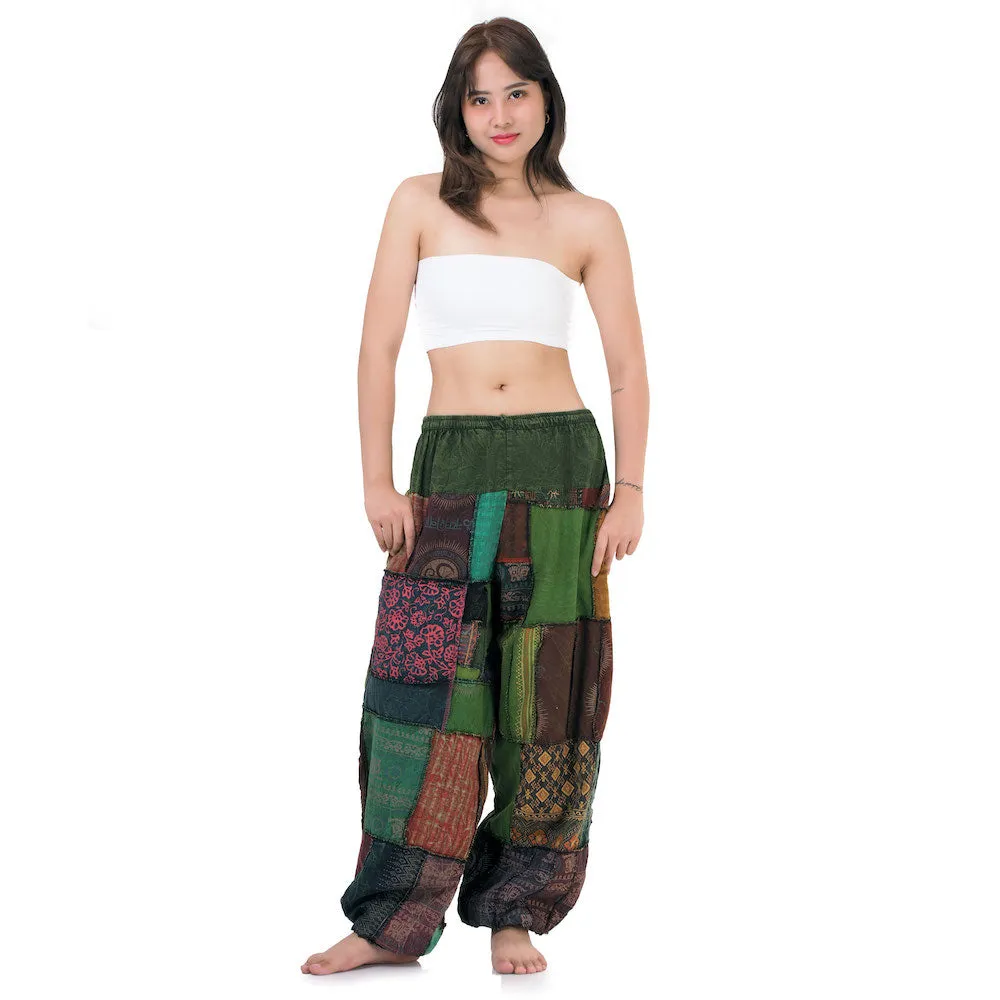 Women’s Earthy Patchwork Harem Pants Om Harmony