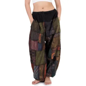 Women’s Earthy Patchwork Harem Pants Om Harmony