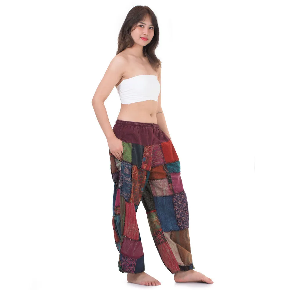 Women’s Earthy Patchwork Harem Pants Om Harmony