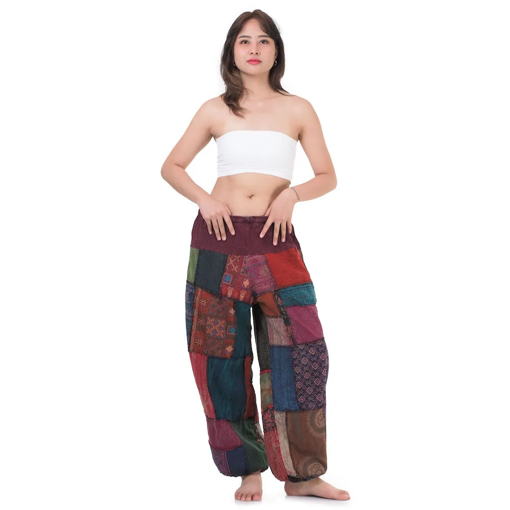 Women’s Earthy Patchwork Harem Pants Om Harmony