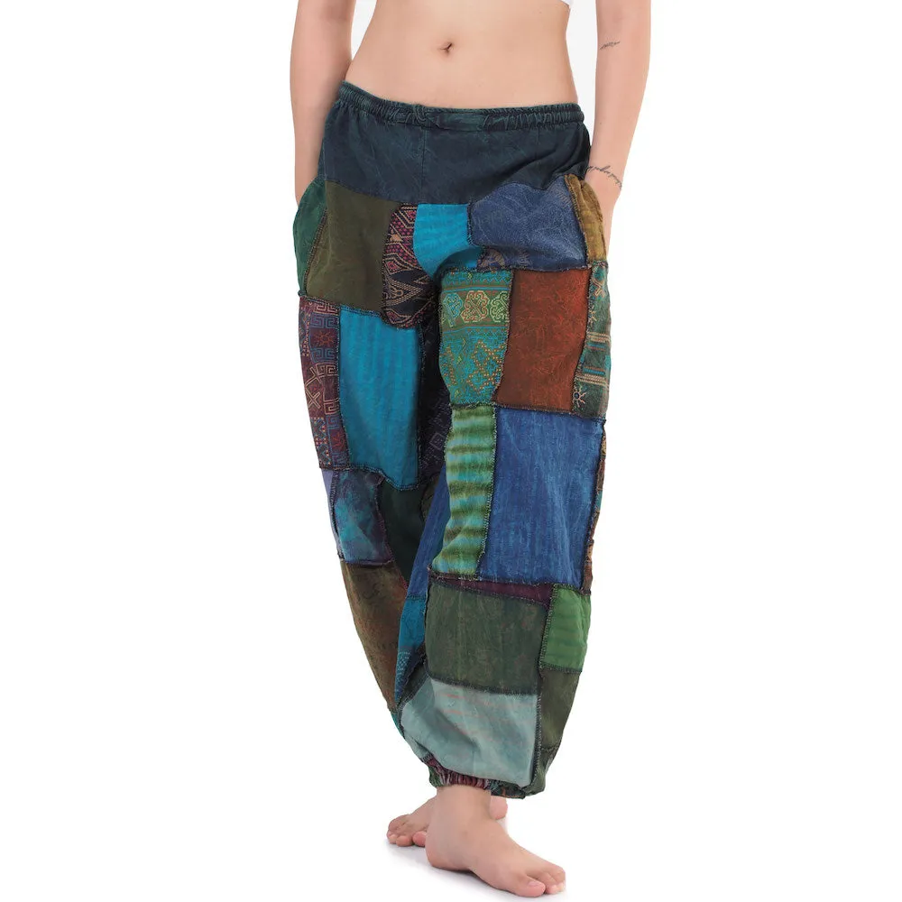 Women’s Earthy Patchwork Harem Pants Om Harmony