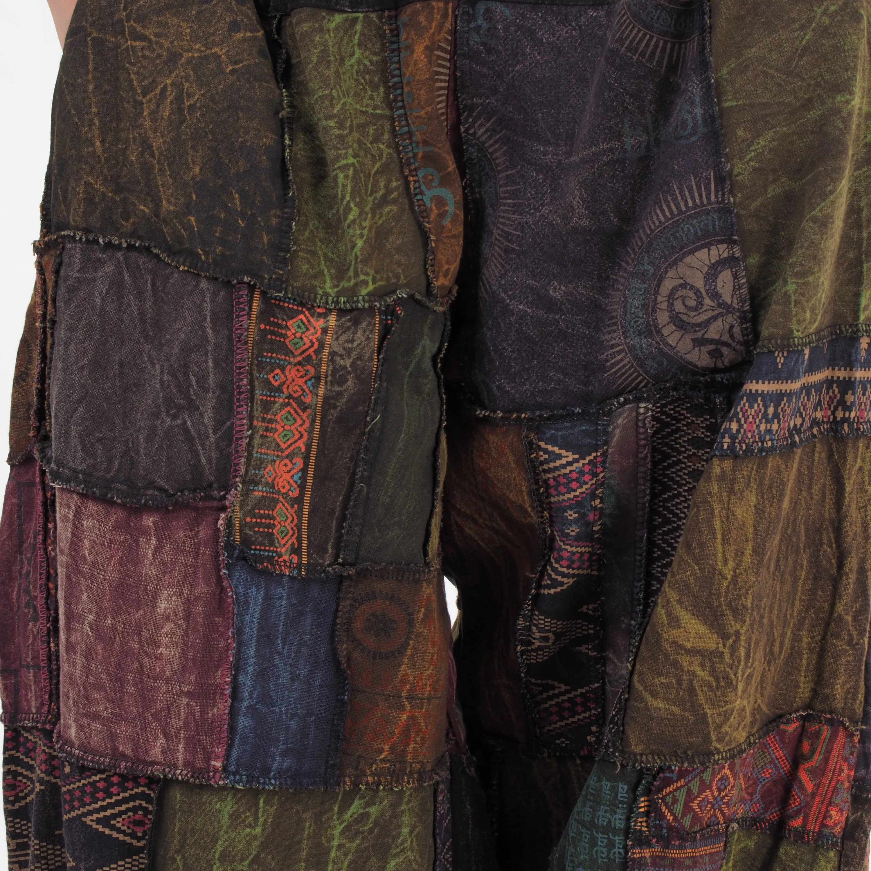 Women’s Earthy Patchwork Harem Pants Om Harmony