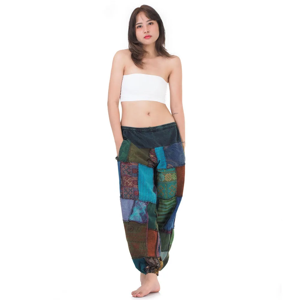 Women’s Earthy Patchwork Harem Pants Om Harmony