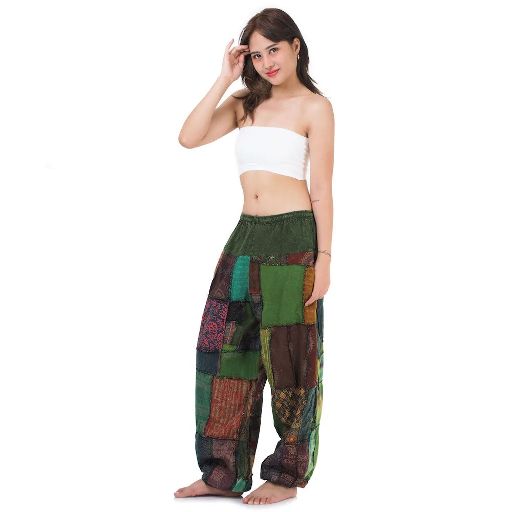 Women’s Earthy Patchwork Harem Pants Om Harmony