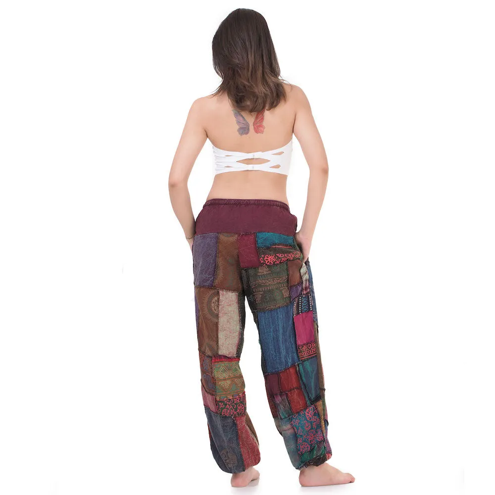 Women’s Earthy Patchwork Harem Pants Om Harmony