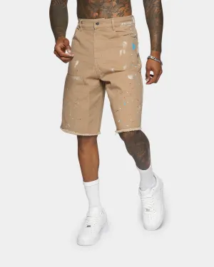 XXIII Cent Splatter Effect Shorts Beige